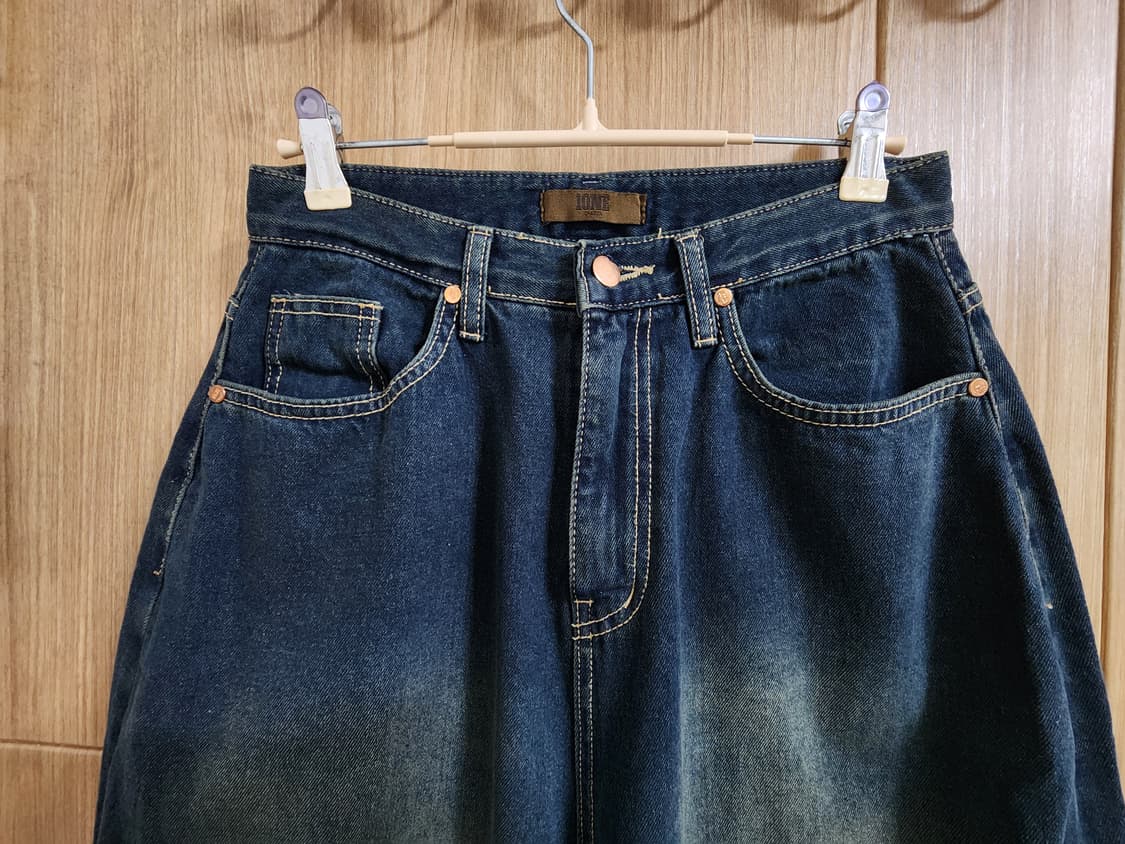 (S)여성 1ONE 페리에 백포켓 벌룬 와이드 데님 팬츠 상품이미지2