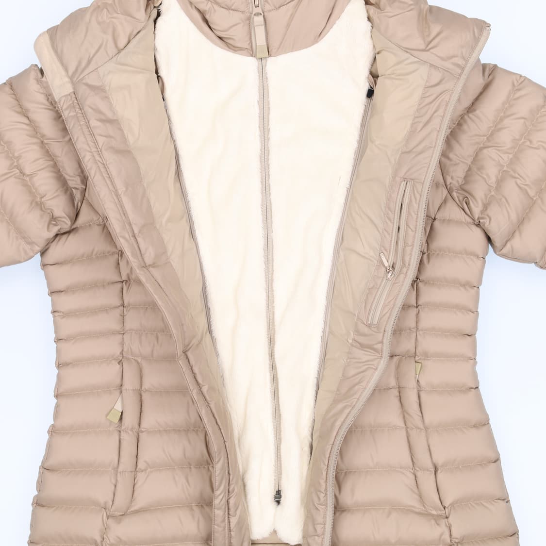 [100] 노스페이스 여성 구스다운 후리스 후드 패딩 N6975 상품이미지4