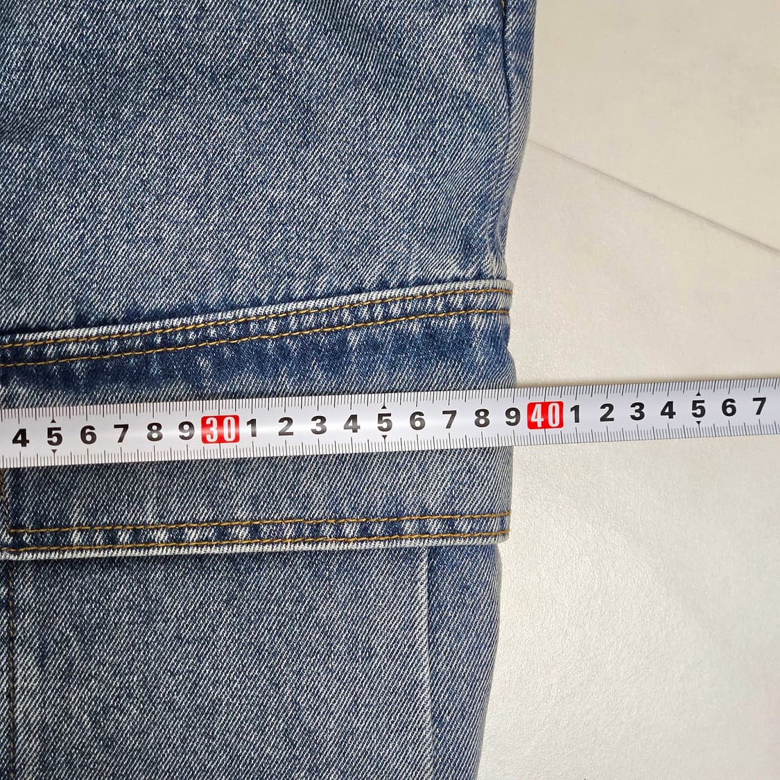 L 새상품 어반드레스 사이드 빅 카고팬츠 데님 상품이미지6