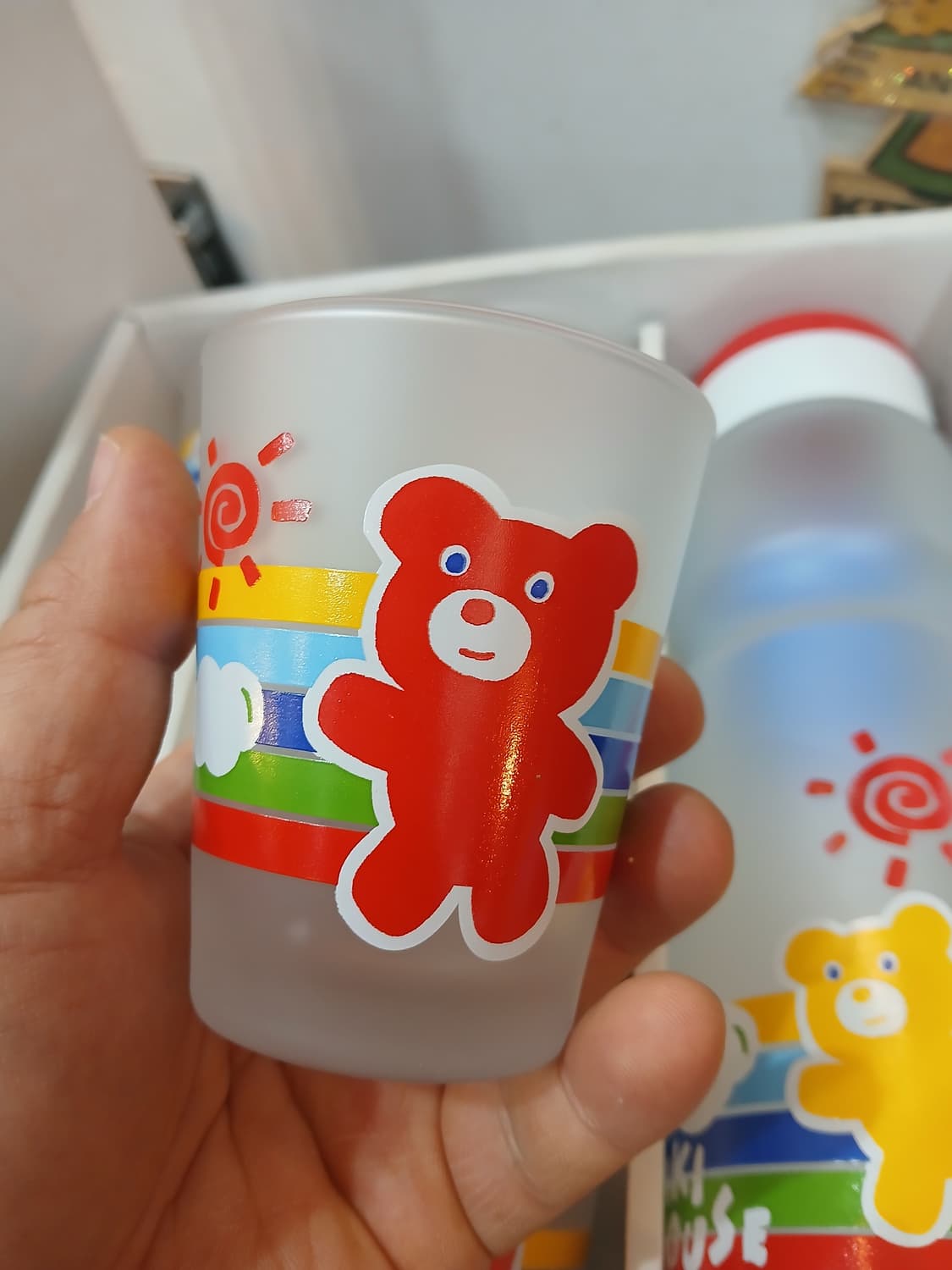 90s 미키하우스 베어 글라스 보틀,글라스 세트 상품이미지2