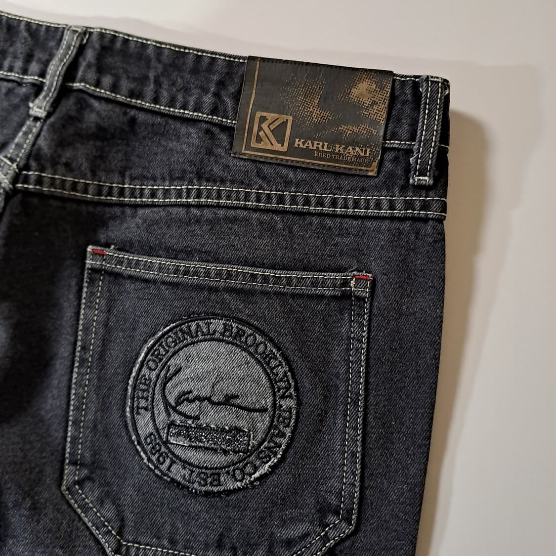 (택포) 칼카니 워시드 그레이 레드 카펜터 데님팬츠 34 B618 상품이미지9