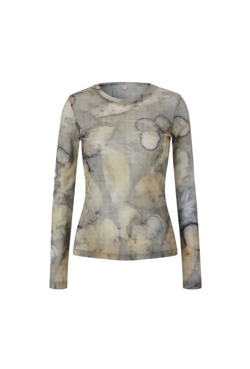 Teak 티크 LEAF DYED MESH LONG SLEEVE TOP 상품이미지1