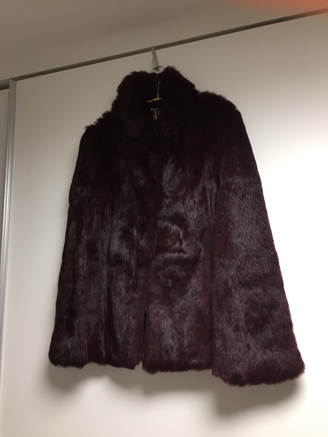 burgundy rabbit fur jacket 상품이미지2