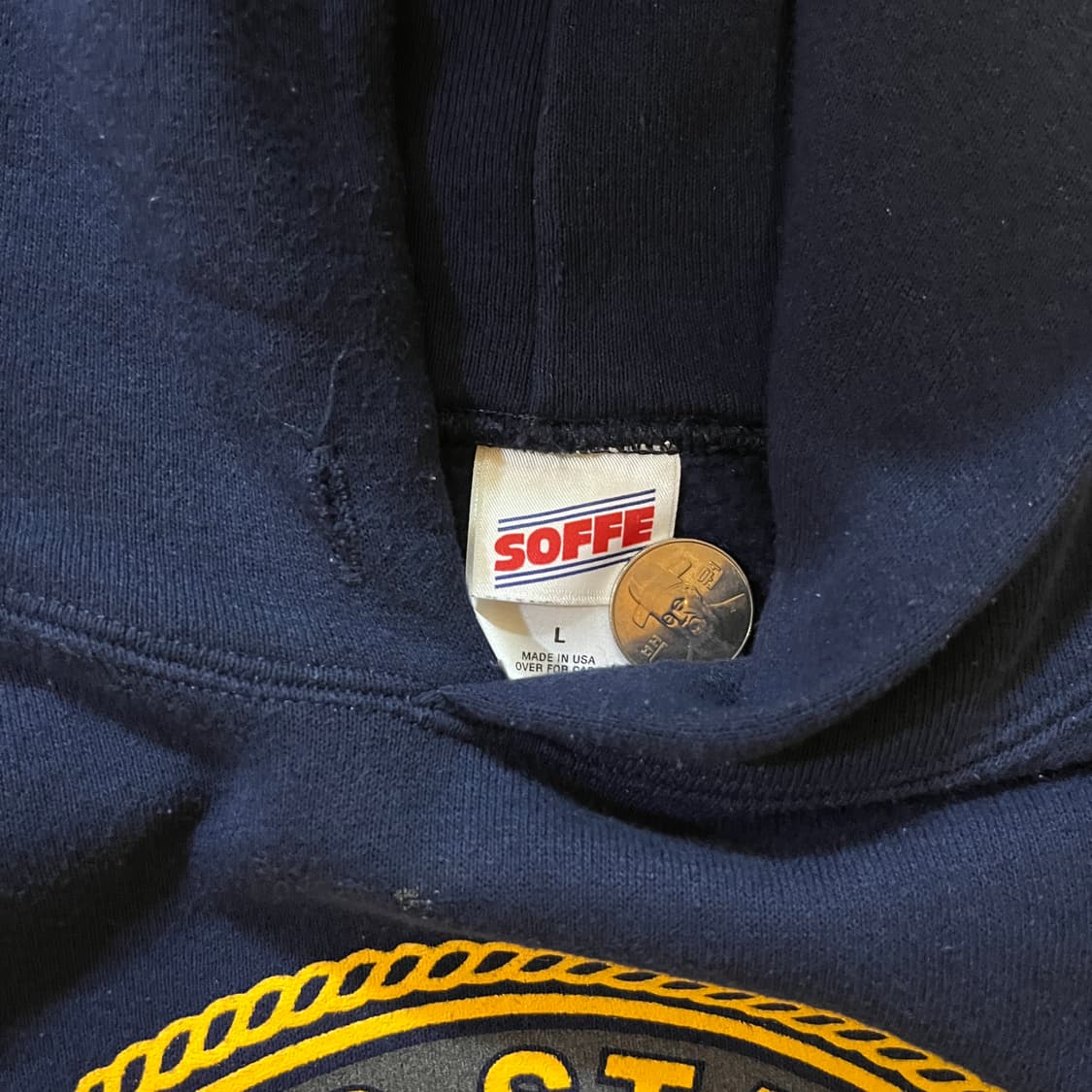 [L] 00s USA 빈티지 Navy 후드티 상품이미지4