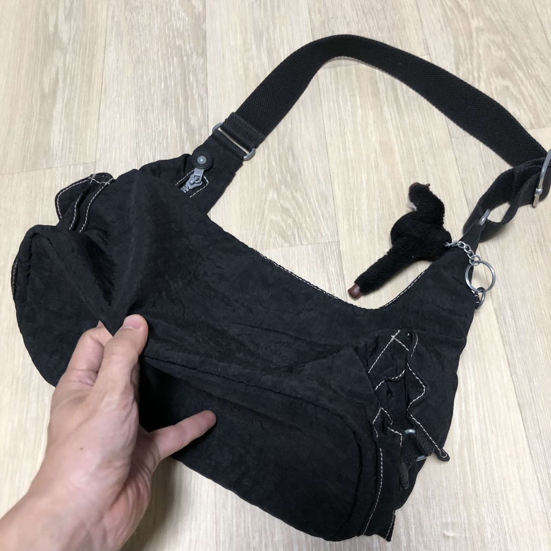 (ONE SIZE) 키플링 KIPLING Y2K 숄더 트라이앵글 백 블랙 상품이미지3