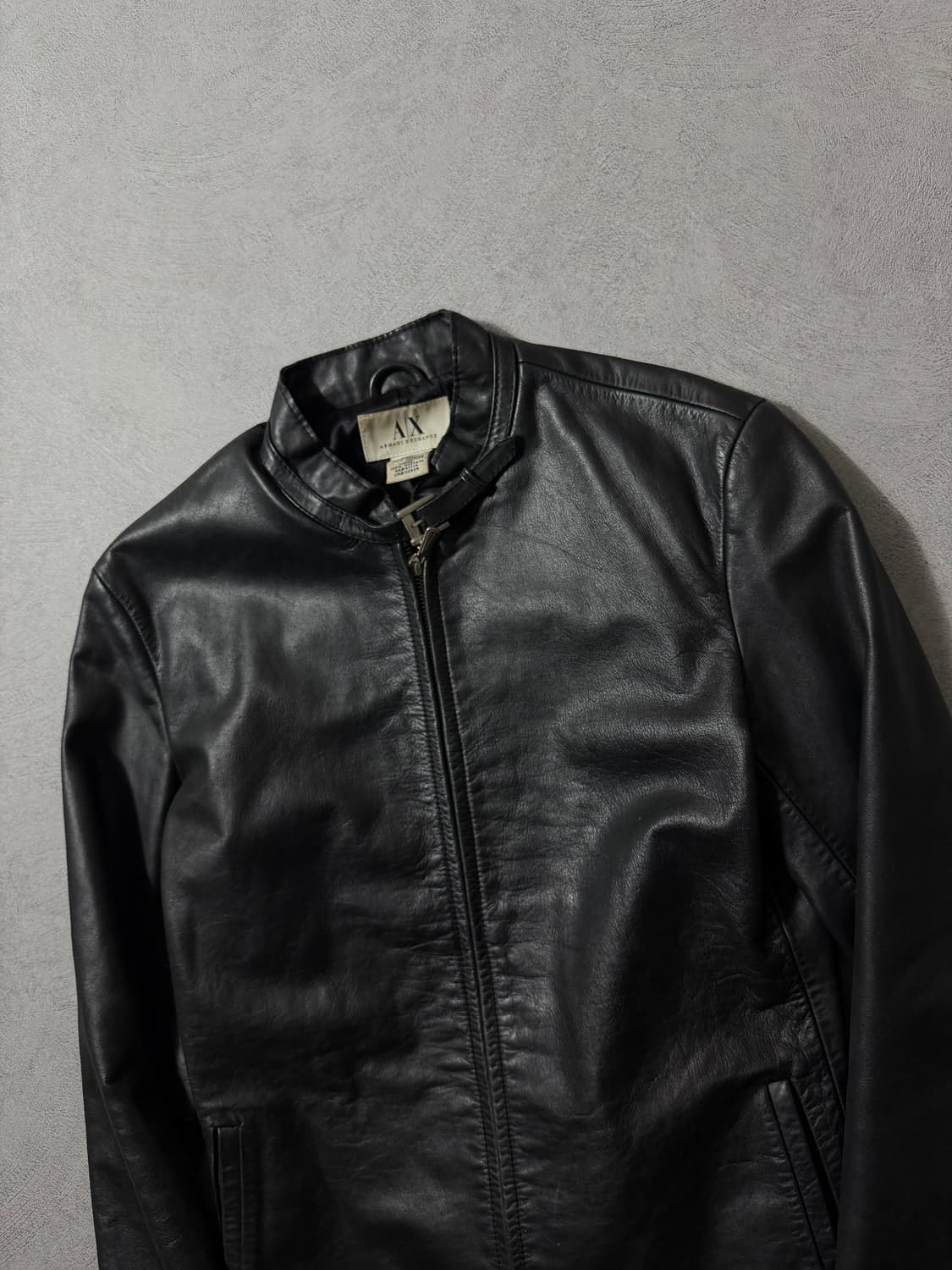 아르마니 익스체인지 미니멀 싱글 레더 자켓 상품이미지4