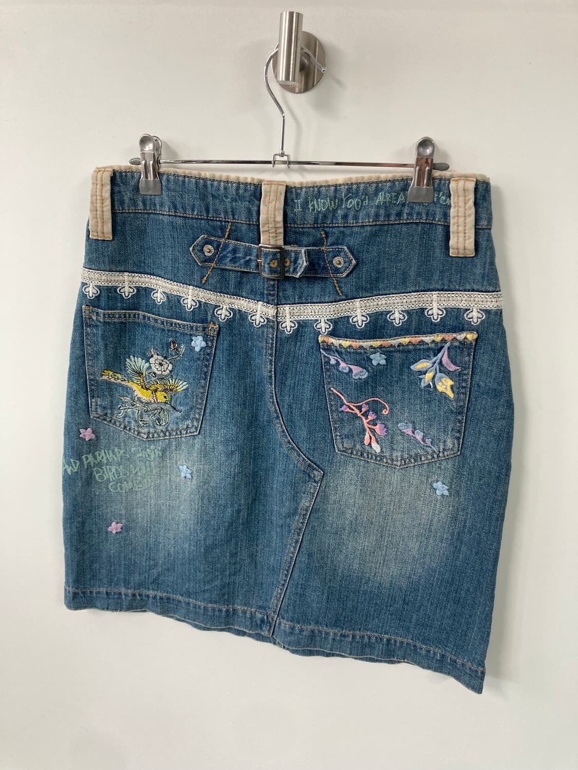 자수 신치백 데님 스커트 상품이미지5