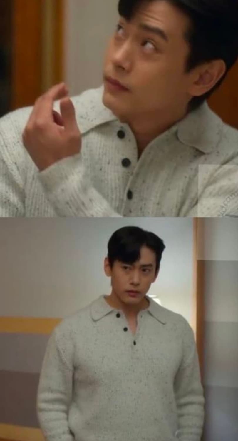 렉토 21AW 에코 청키 니트 m 라이트그레이 지민,유태오 착용 상품이미지2