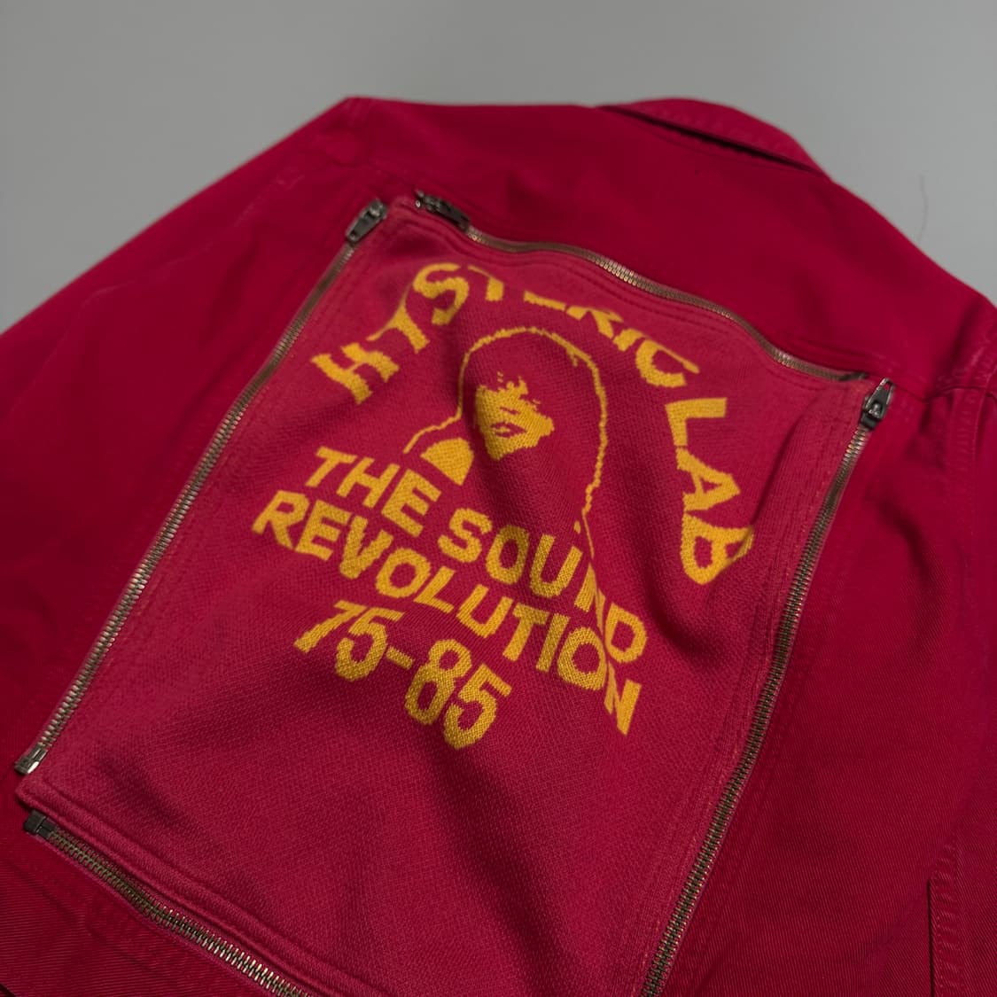 히스테릭글래머 버건디컬러 니트 집업 패치 코튼 트러커 자켓 상품이미지6