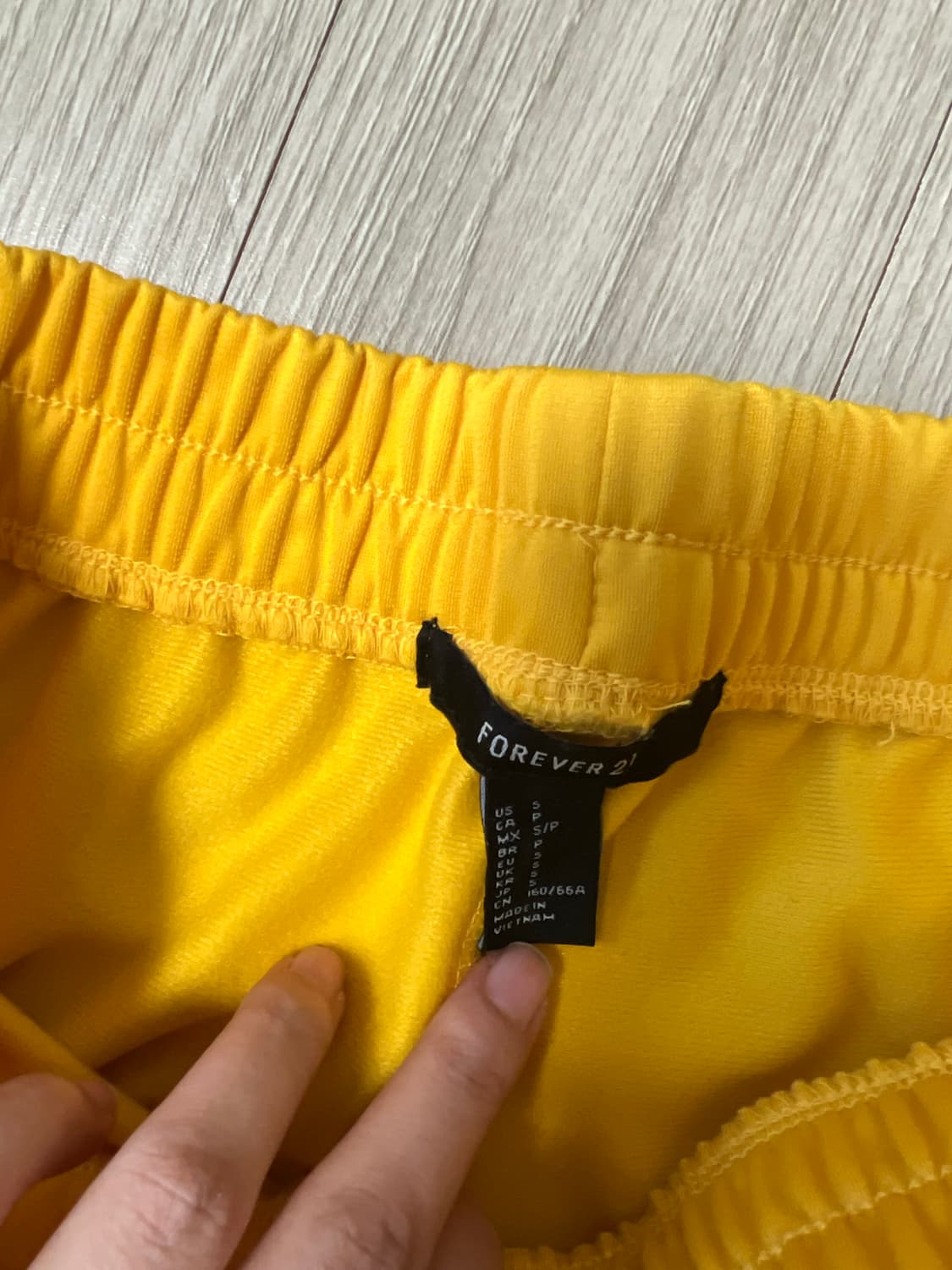 포에버21 체커 트랙팬츠 옐로우 상품이미지3