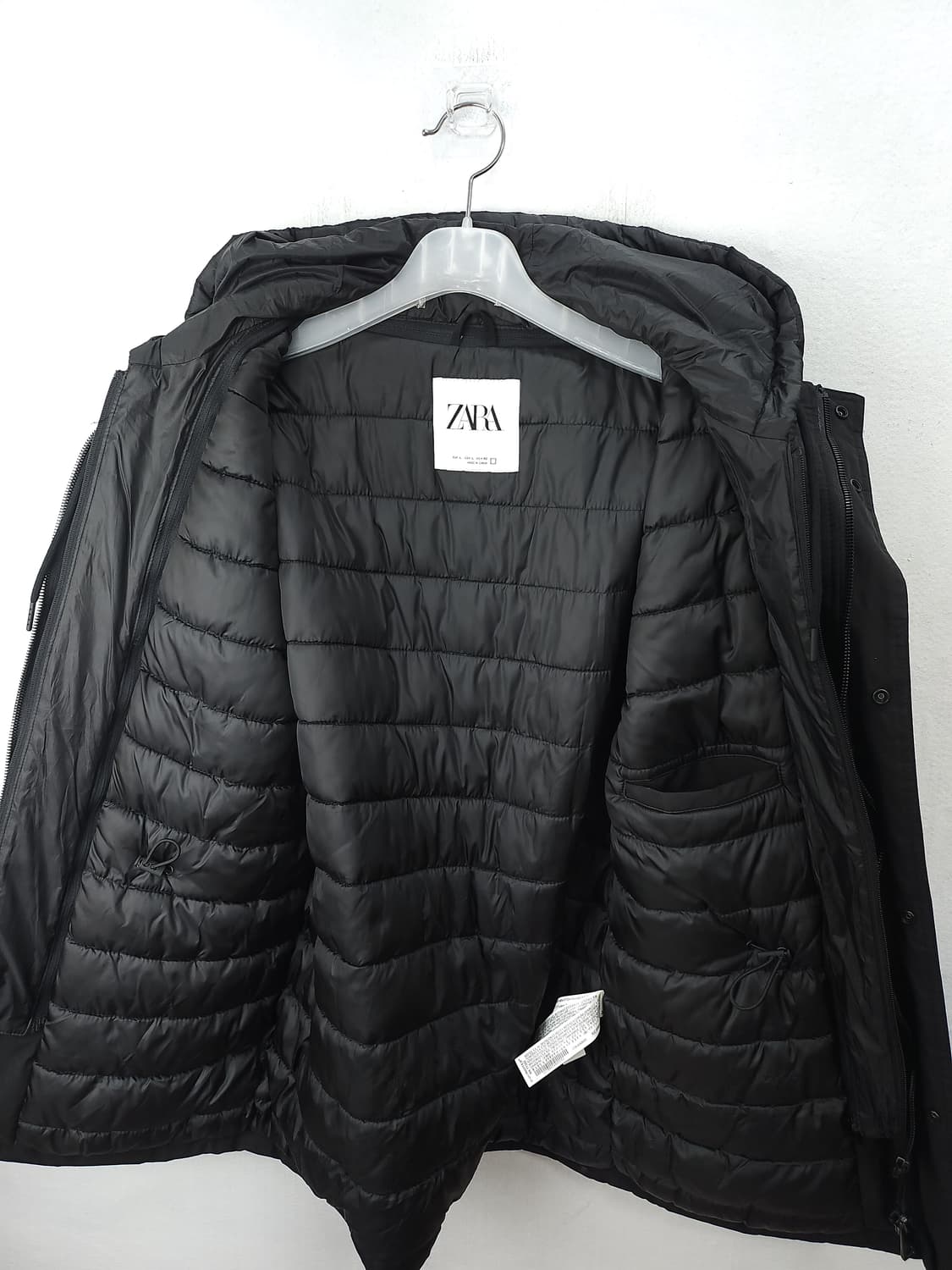 ZARA 검정 후드 패딩파카 100 L 새제품급 상품이미지6