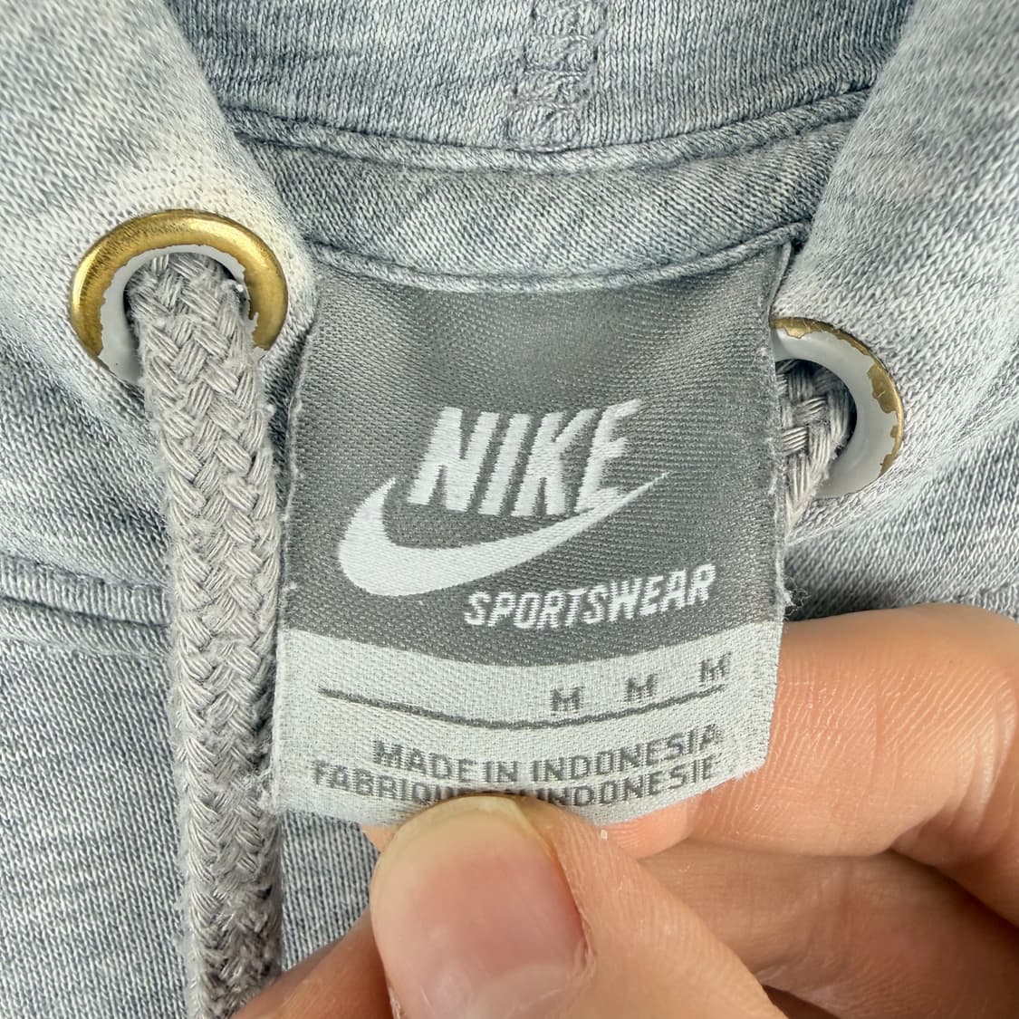 (M) 나이키 올드스쿨 부클 빅 로고 후드 티 그레이 상품이미지3