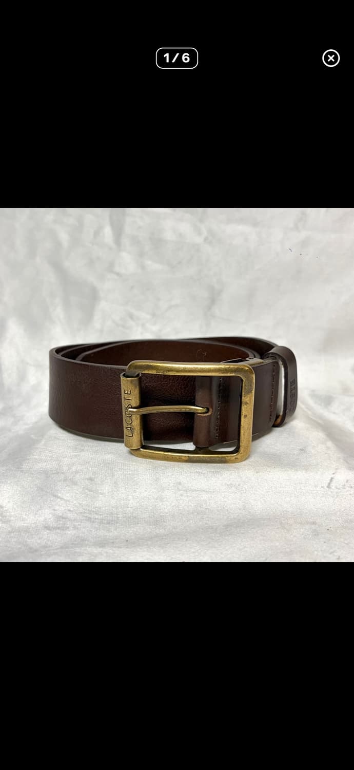 라코스테 롤러 버클 리얼 레더 벨트 상품이미지1