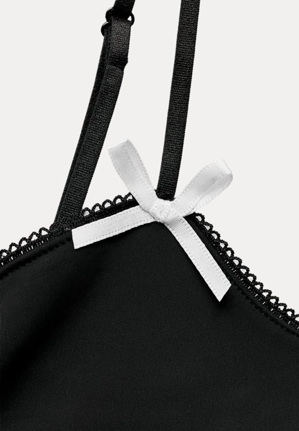 ZARA 자라 리본 파이핑 탑,  자라 레이스 트리밍 슬리브리스 탑 상품이미지6