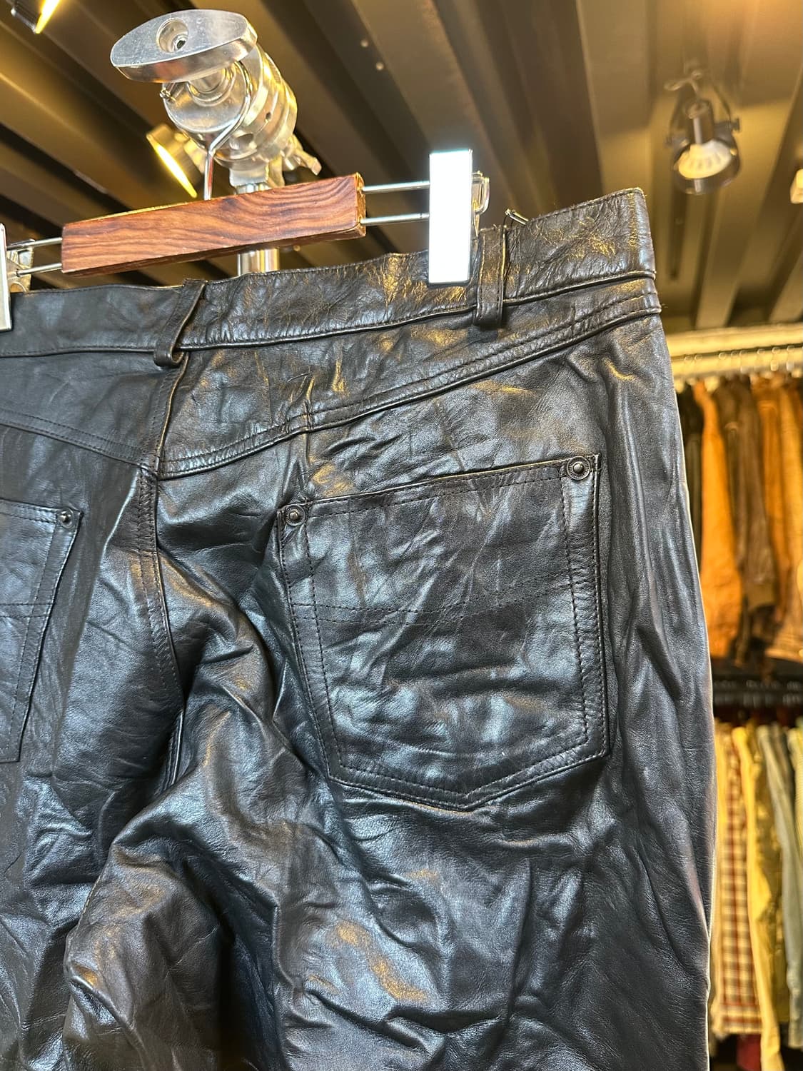 Old 리얼 레더 바이크 가죽 팬츠 상품이미지7