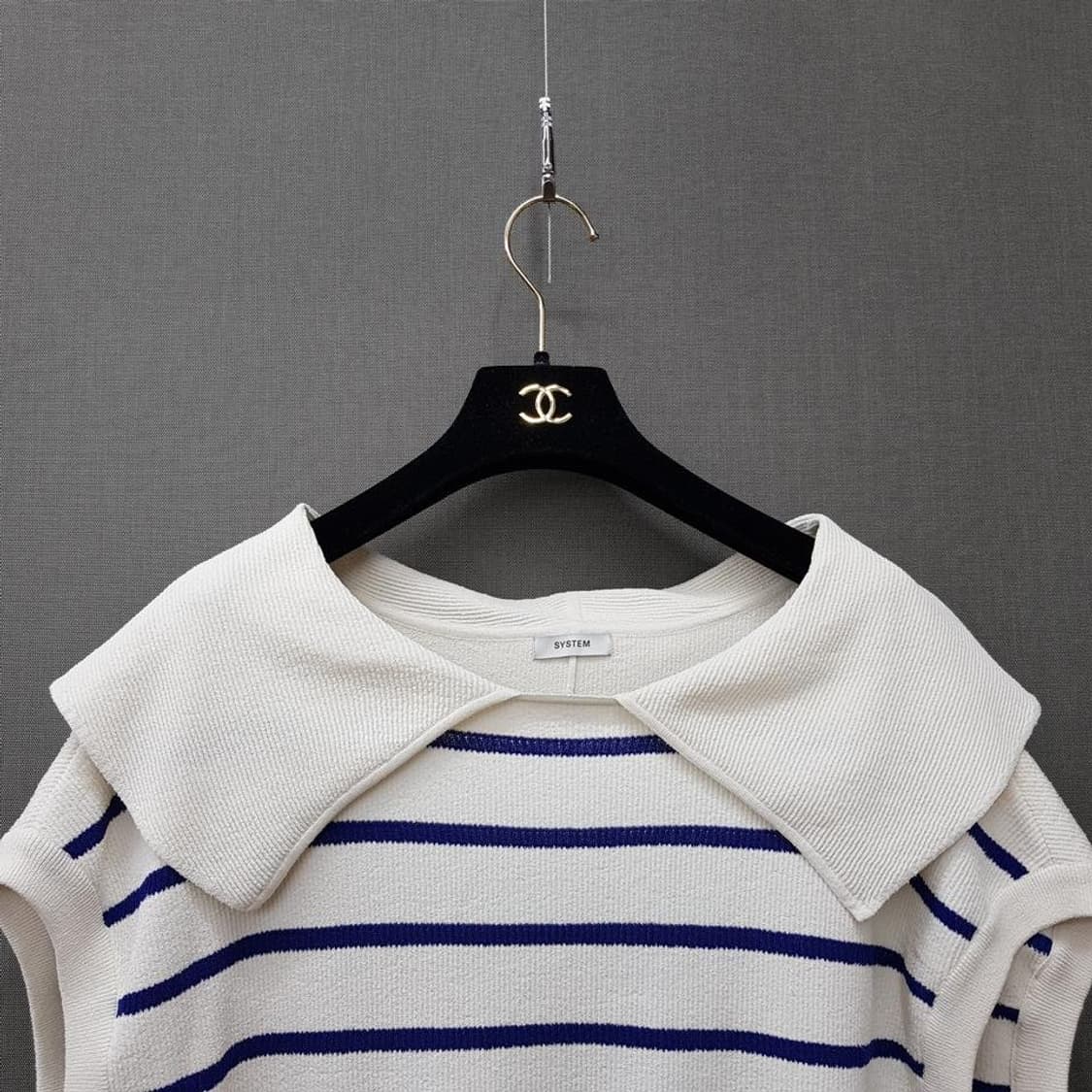 한섬 시스템 2022 AACENTRE22 카라 니트 베스트 F사이즈 상품이미지3