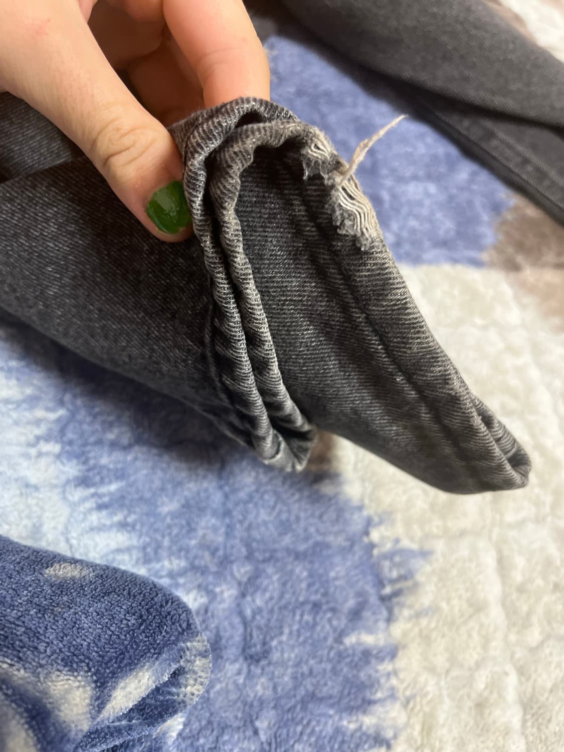 [32.5] DNSR 디엔에스알 시그니처 와이드 데님 팬츠 워시드 그레이 상품이미지7