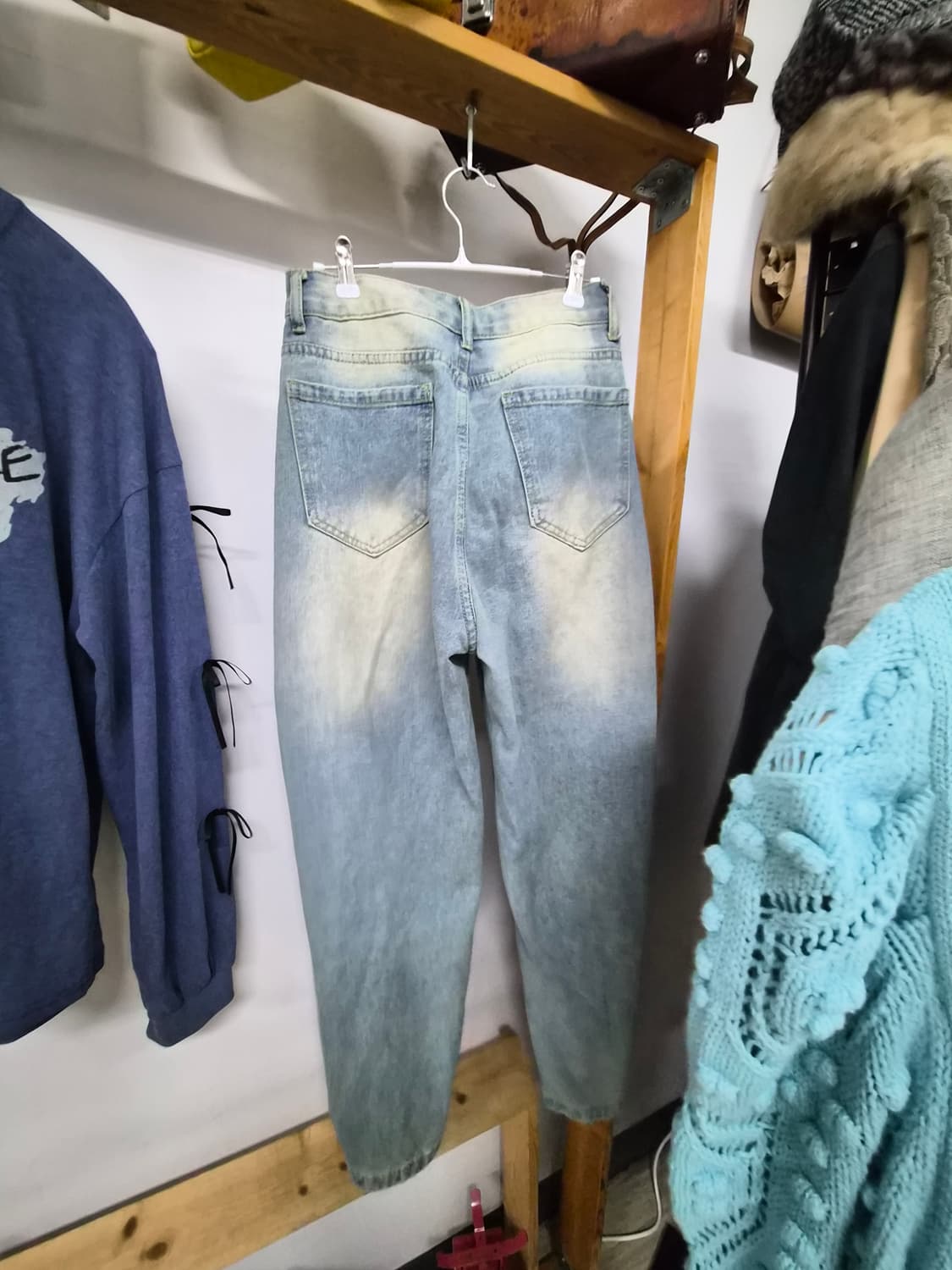 레터링 리본포인트 티. 세미 커브드 와이드 데님 상품이미지8