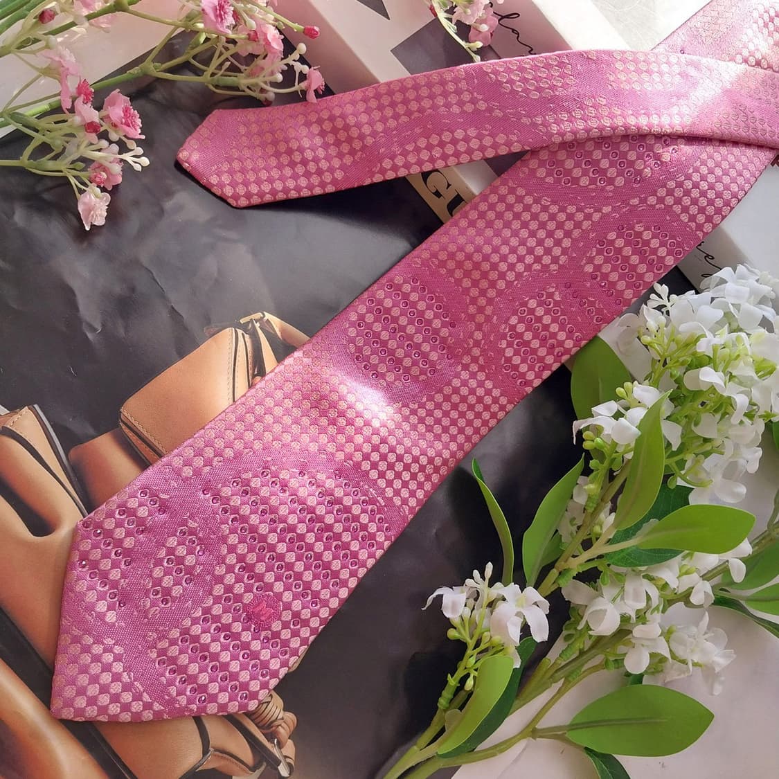 메트로시티 인디핑크 자카드 패턴 넥타이 8.6cm A+등급 K2004
 상품이미지4