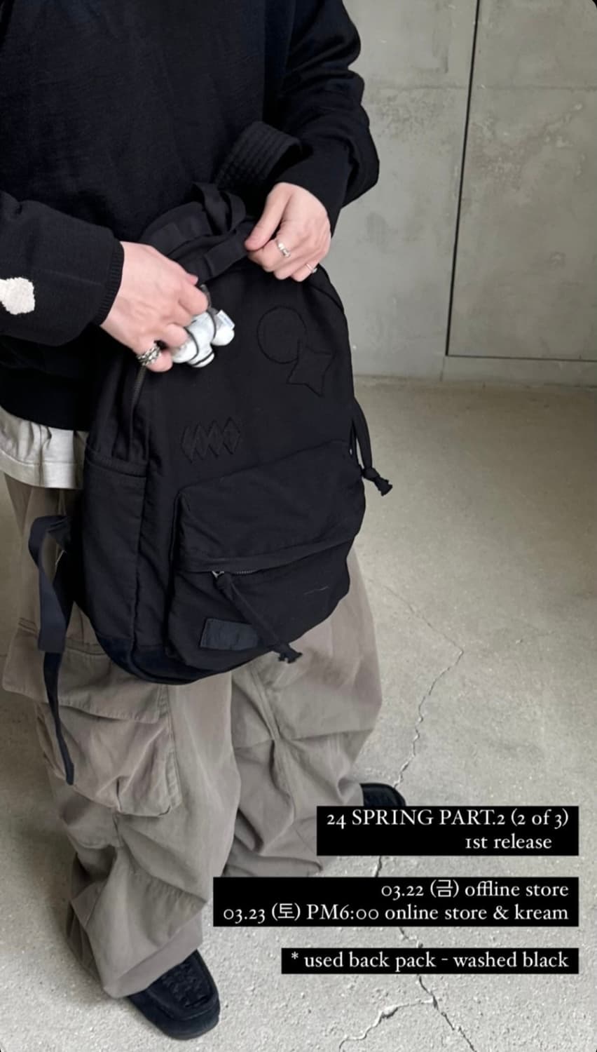 폴리테루 유즈드 백팩 워시드 블랙 초판 상품이미지1