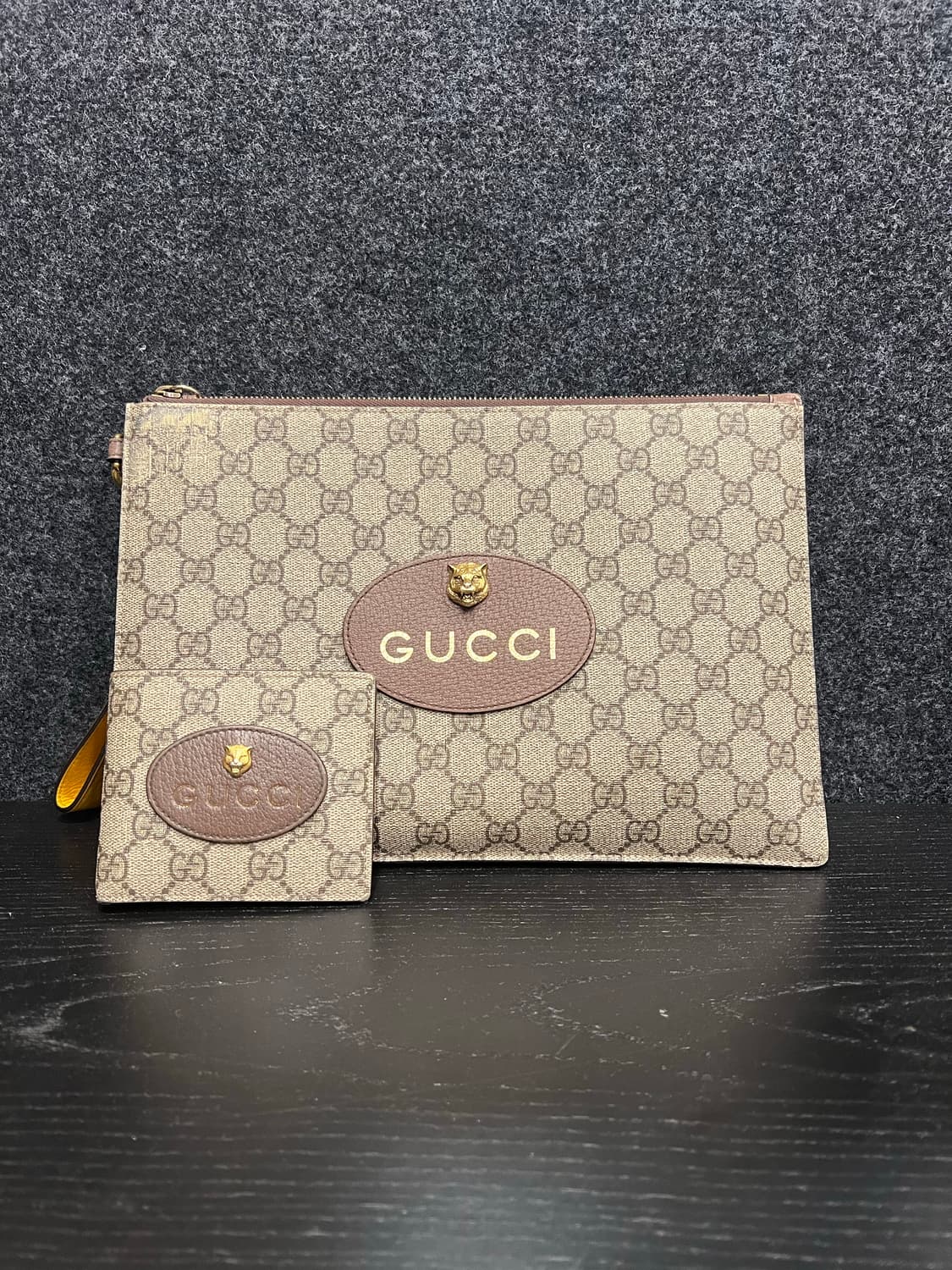 구찌 네오 빈티지 GG 수프림 클러치 및 지갑 세트 상품이미지1
