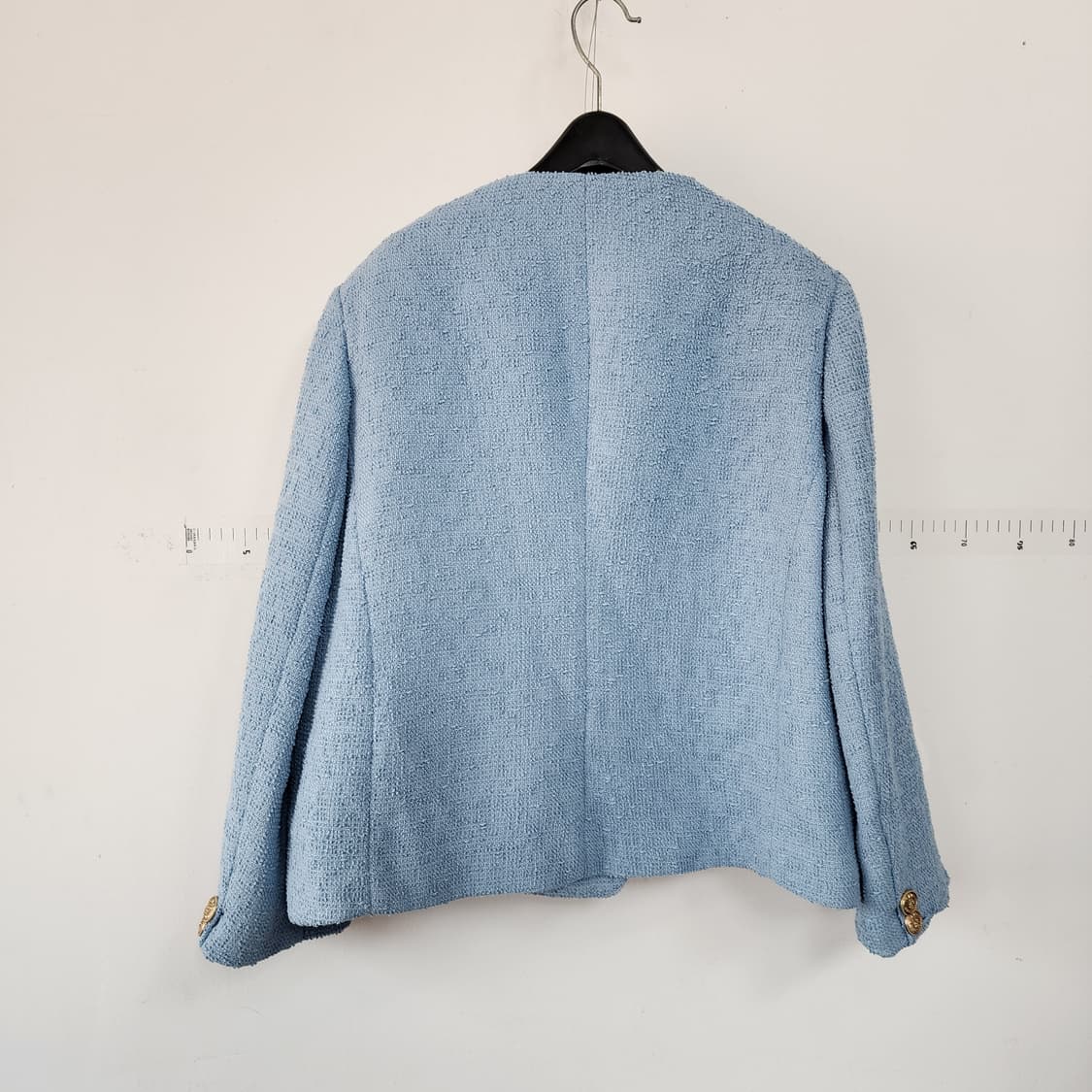 칼 라거펠트 트위드 블루 금장버튼 자켓 상품이미지5