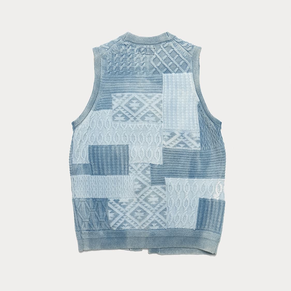 washed indigo jacquard vest 상품이미지3