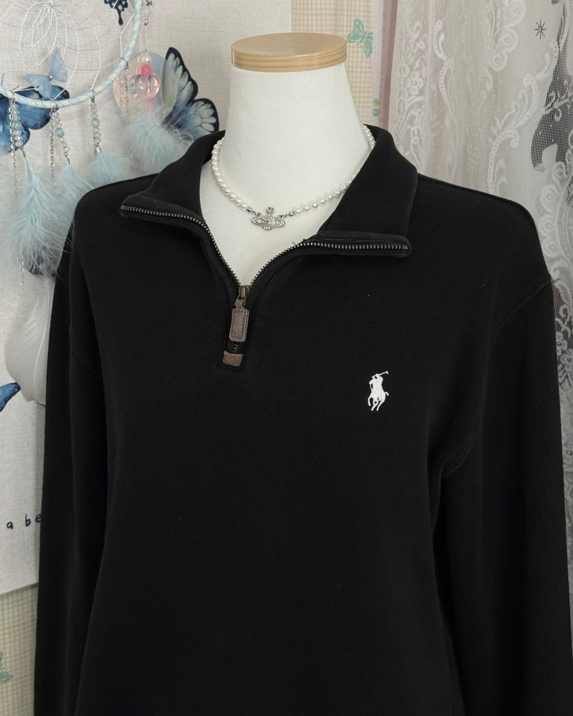 폴로 랄프로렌 블랙 반집업 니트 상품이미지2