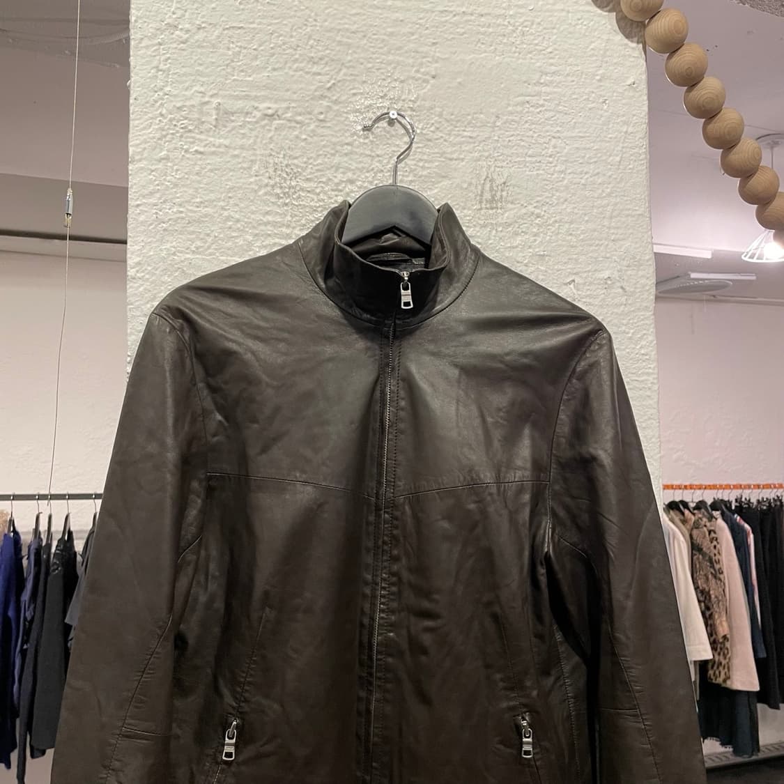 아르마니 익스체인지 집업 레더 자켓 상품이미지2