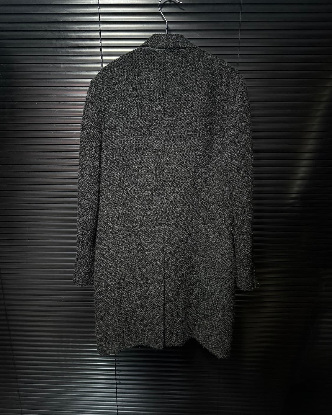 솔리드옴므 우영미 울 혼방 트위드 더블 코트 차콜 블랙 검정 48 100 상품이미지4