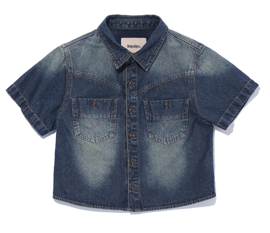 맥우드건 크롭 반팔 셔츠 s 상품이미지1