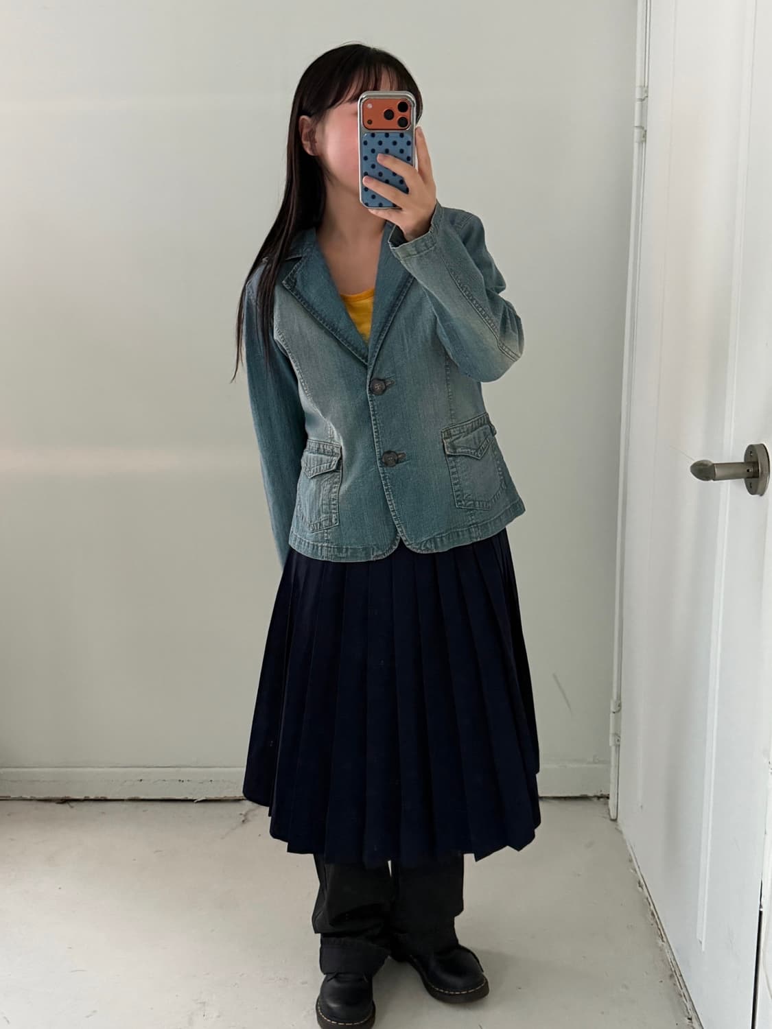 일본빈티지 연청 데님 블레이저 자켓 상품이미지1