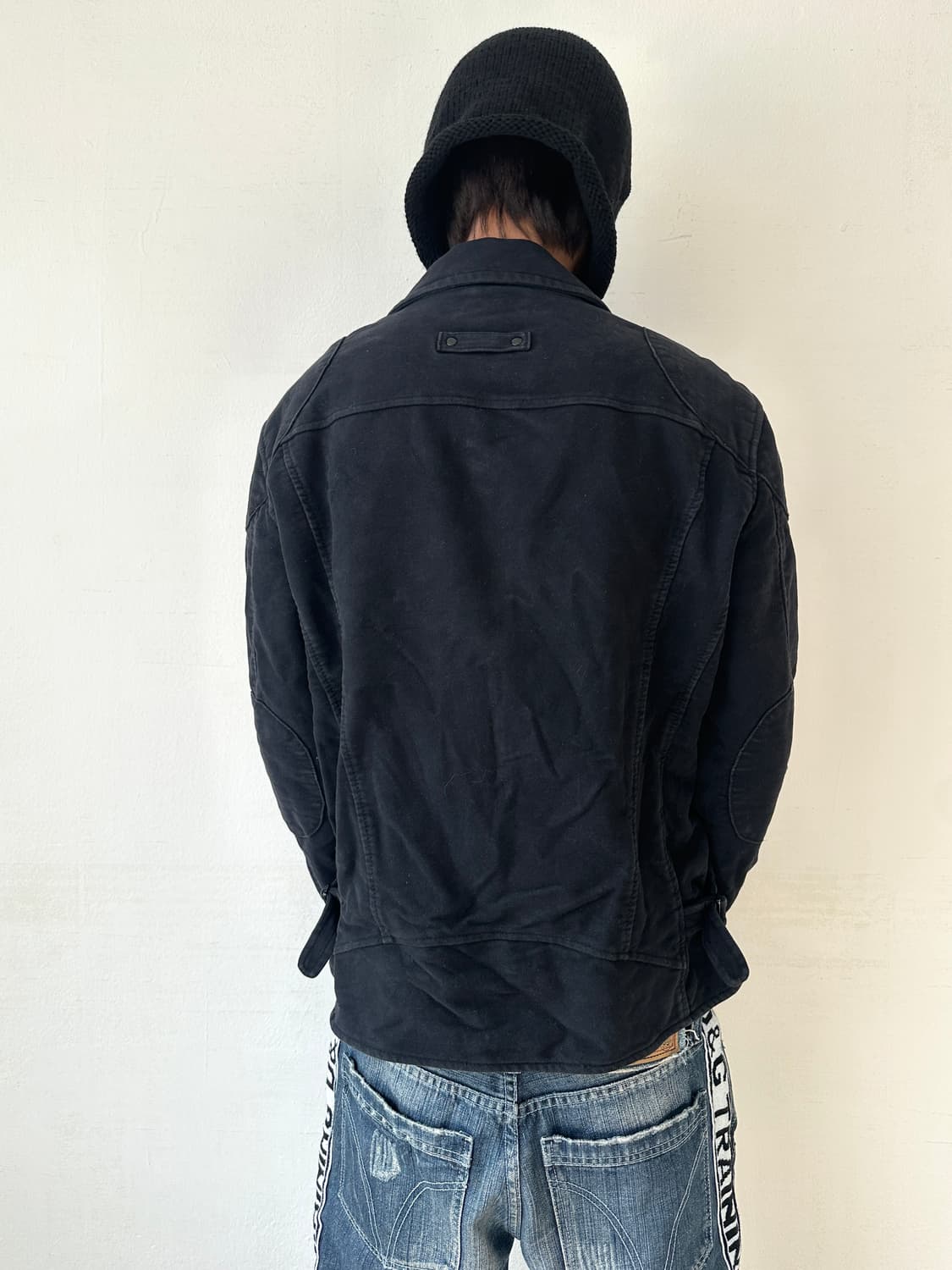 알마니 익스체인지 2000s 코튼 바이커 자켓 상품이미지3