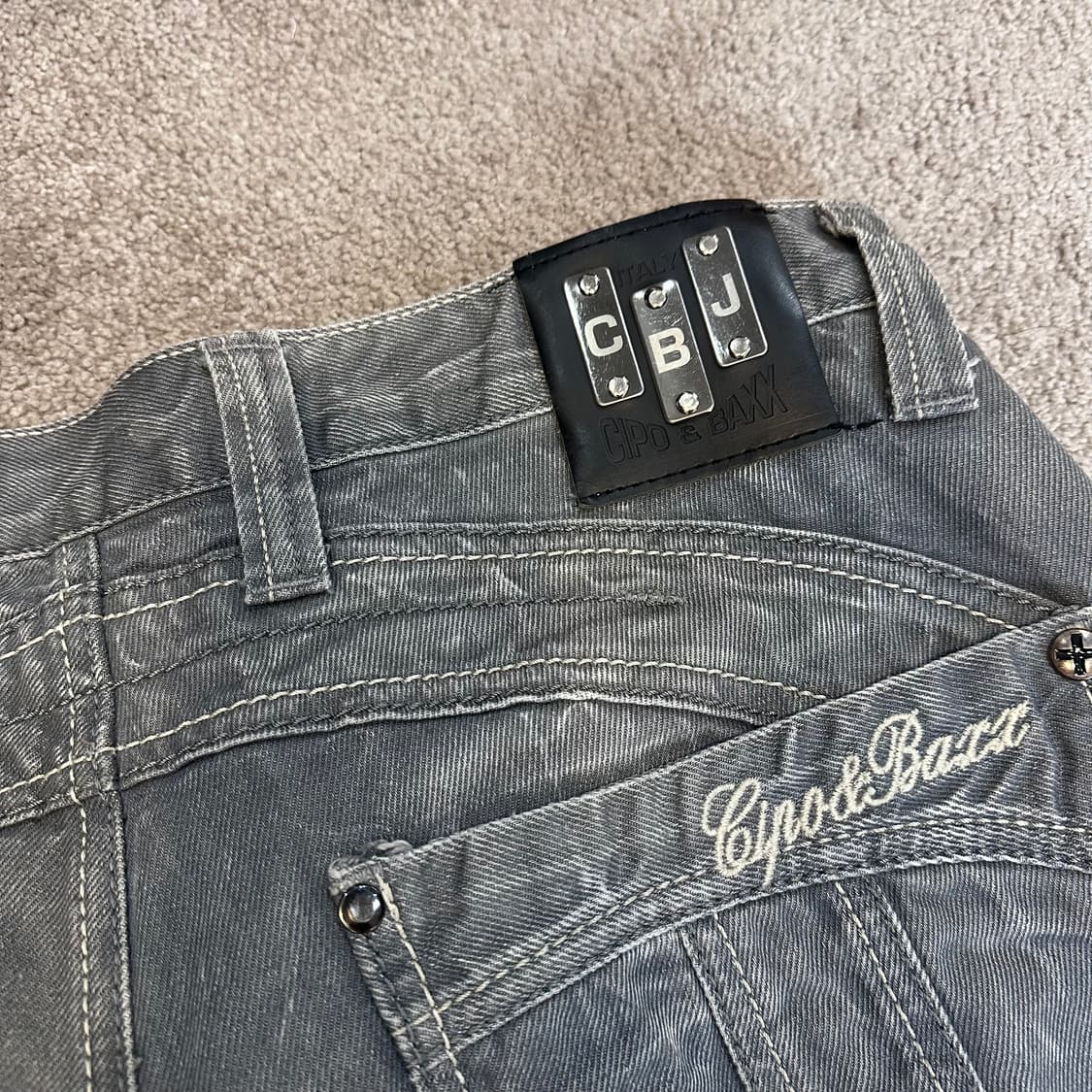 Cipo&Baxx y2k 그레이 워시드 데님 팬츠36 상품이미지7