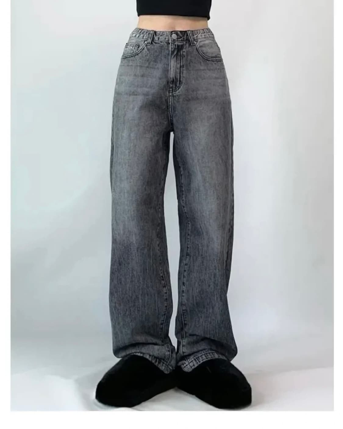 [m 새상품] vintage washing wide dark denim 상품이미지1