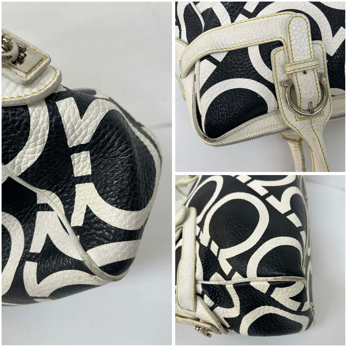 살바토레 페라가모 간치니 모노그램 가죽 숄더 토트백 상품이미지7