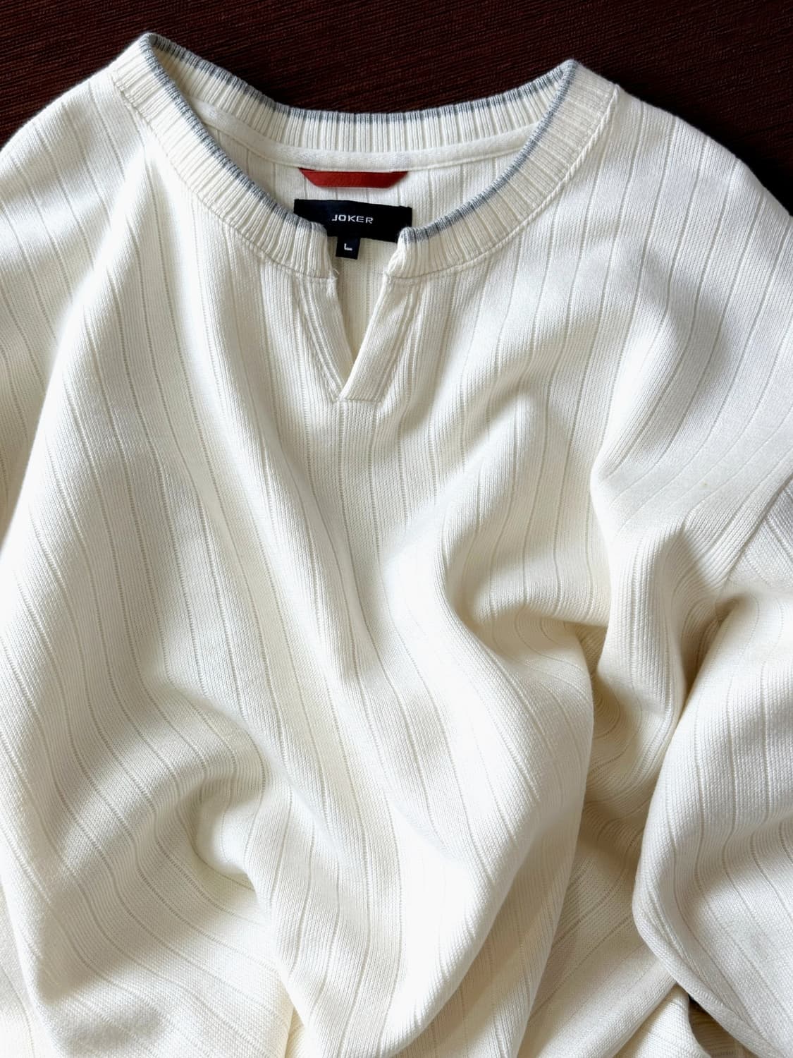 Design neck high gauge knit P/O 상품이미지1