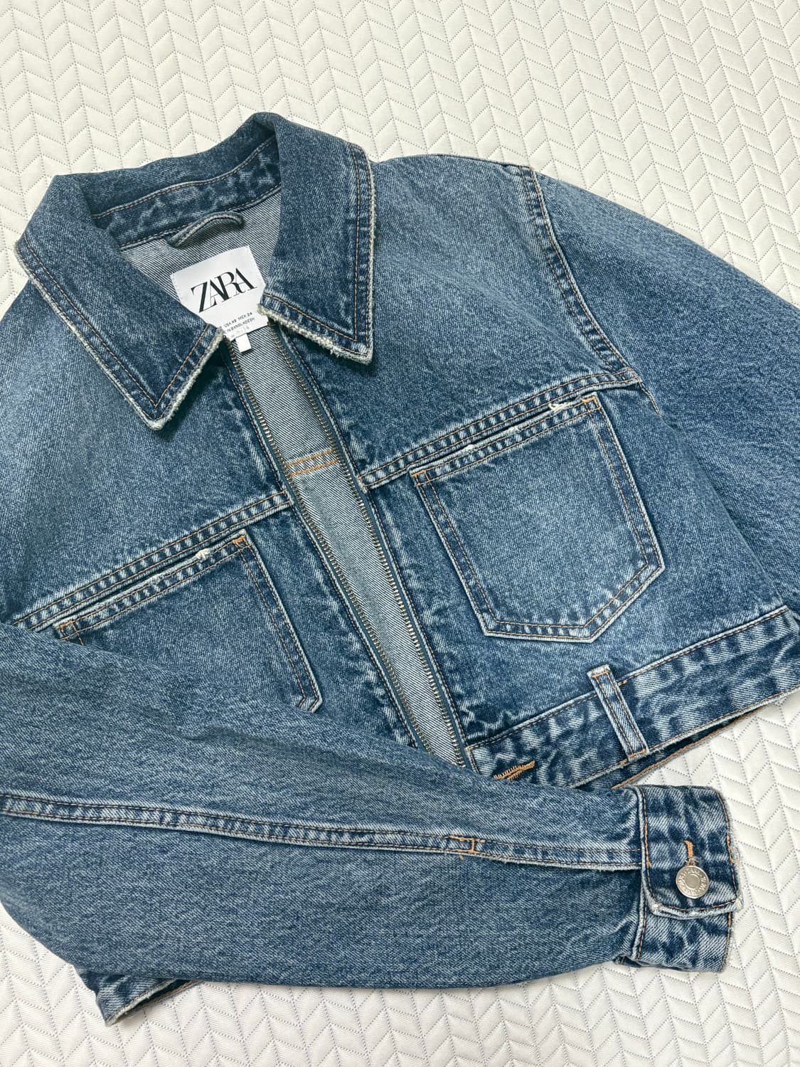 자라 크롭 청자켓 xs 상품이미지4