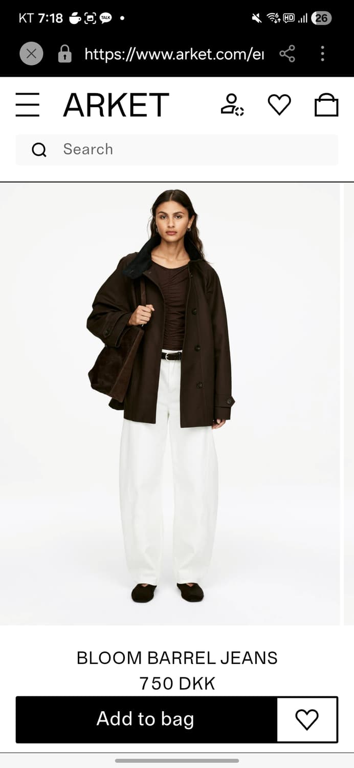 ARKET 아르켓 BLOOM 배럴진 화이트 상품이미지1