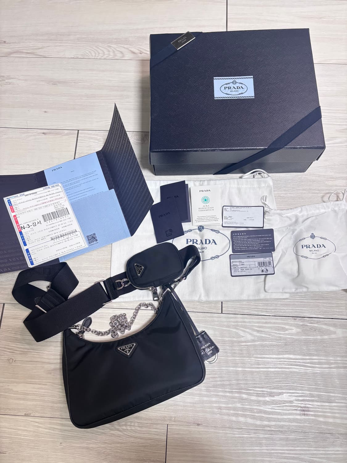 [정품] 프라다 리나일론 테수토 체인 호보백 풀박 상품이미지2