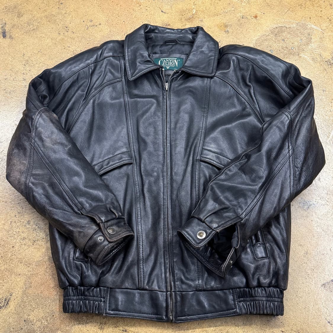 [정품/95] canyon echo 블랙 가죽 자켓 b10 상품이미지2