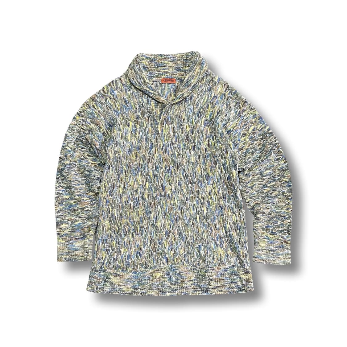 [OS] 미쏘니 빈티지 케이블 패턴 숄카라 니트 상품이미지1