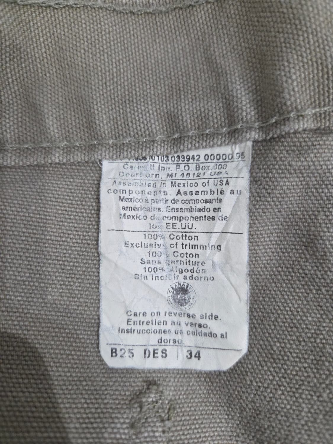 Carhartt 칼하트 B25 DES 샌드 카펜터 워크 쇼츠 상품이미지5