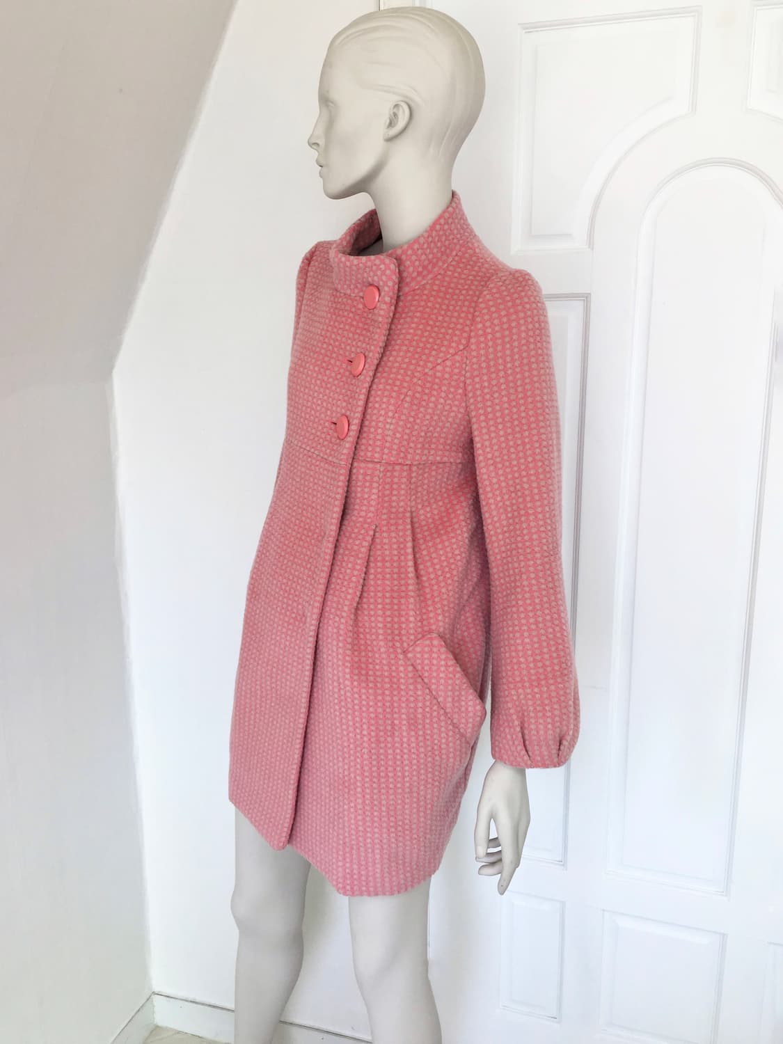 Coral Pink Balloon Silhouette Wool Coat 상품이미지5