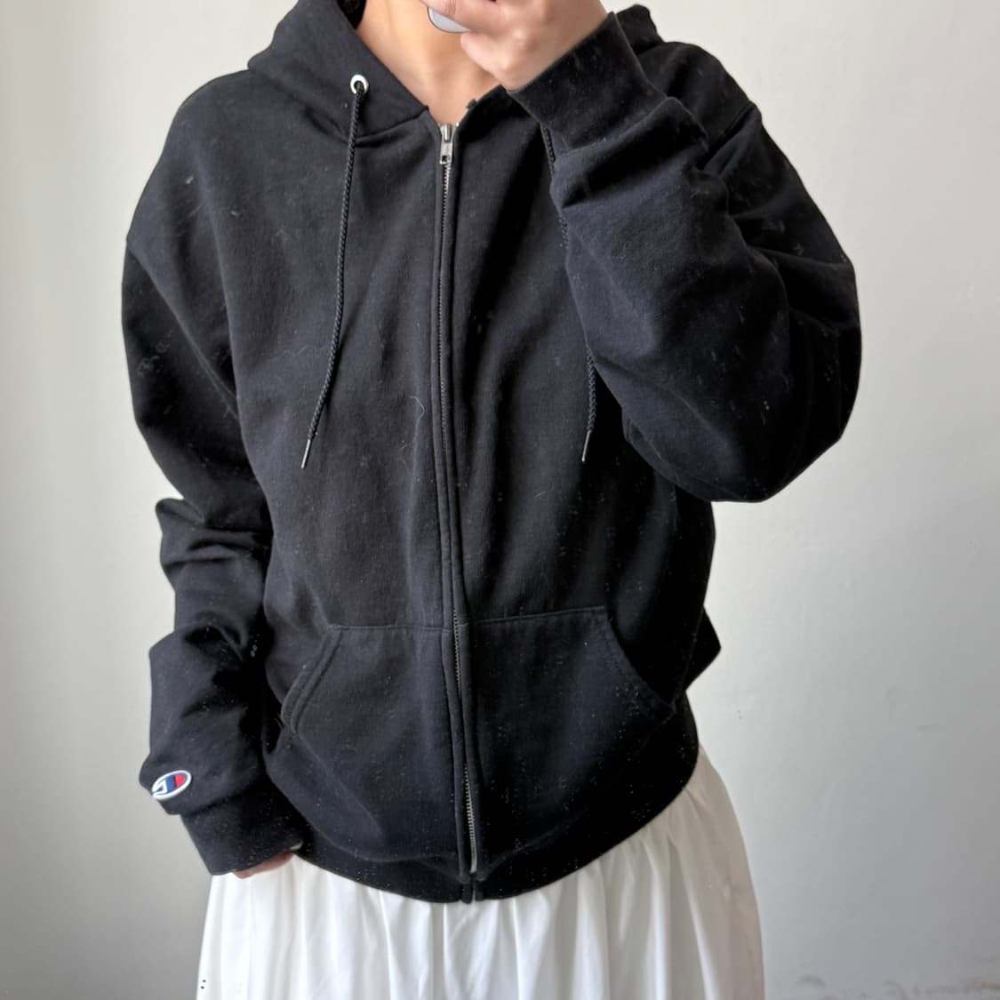 [M] 챔피온 블랙 후드집업 상품이미지1