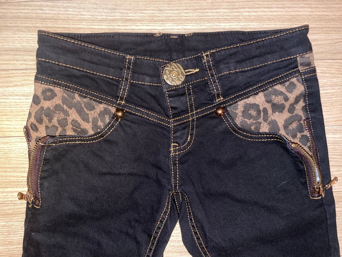 d.i.a 다이아 블랙 데님 레오파드 오네갸루 진 걍 대장템 상품이미지2