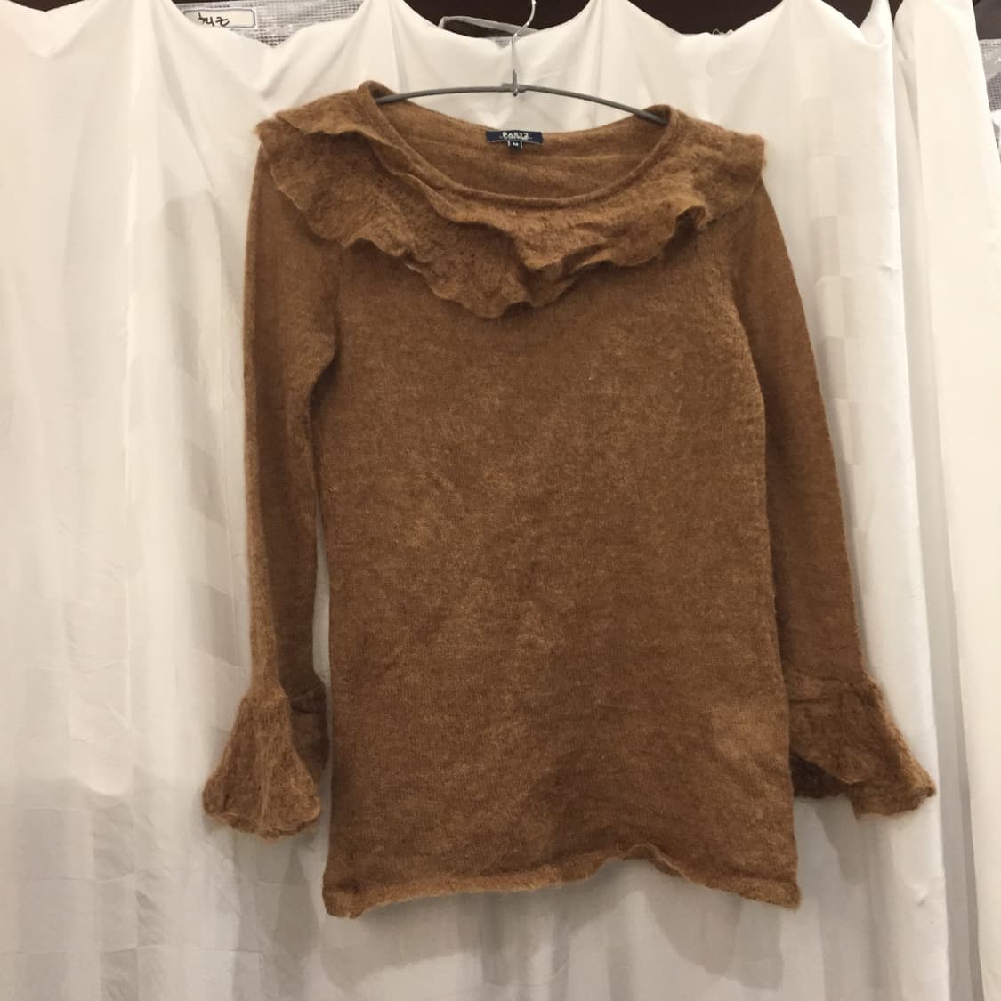 part2 Junko Shimada 모리걸 하구미 브라운 프릴 니트 상품이미지2