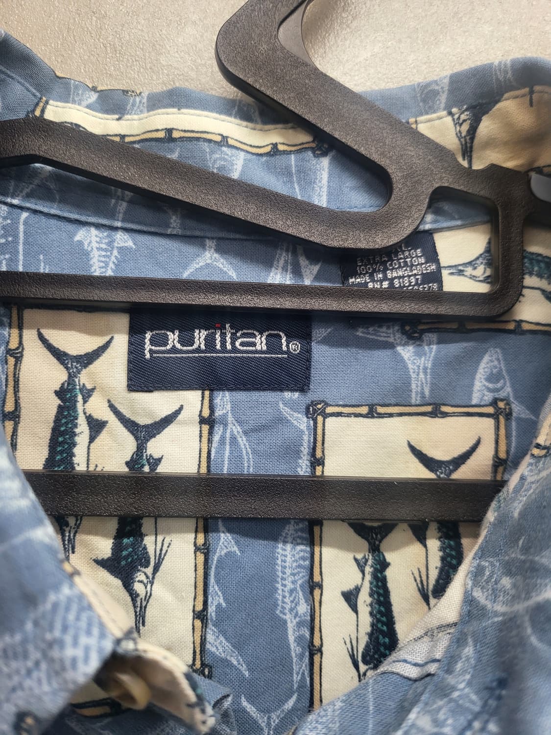 PURITAN 청량한 물고기 프린트 반팔 셔츠 상품이미지2