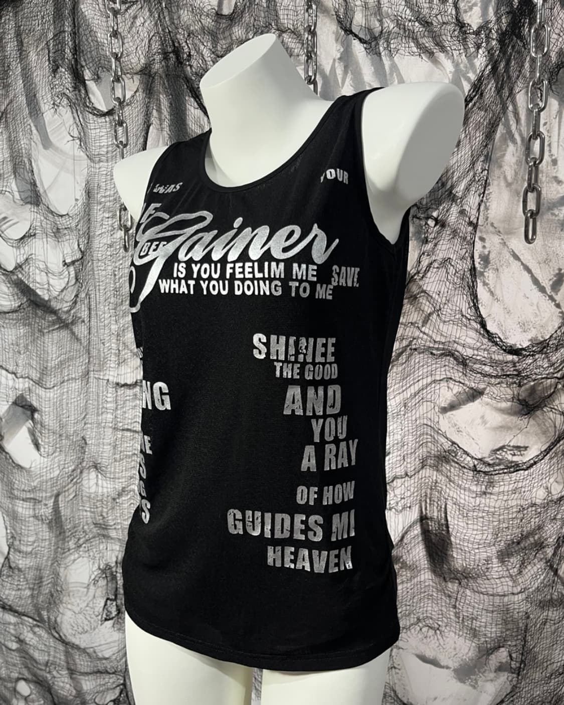 00's lettering See-through sleeveless 상품이미지4