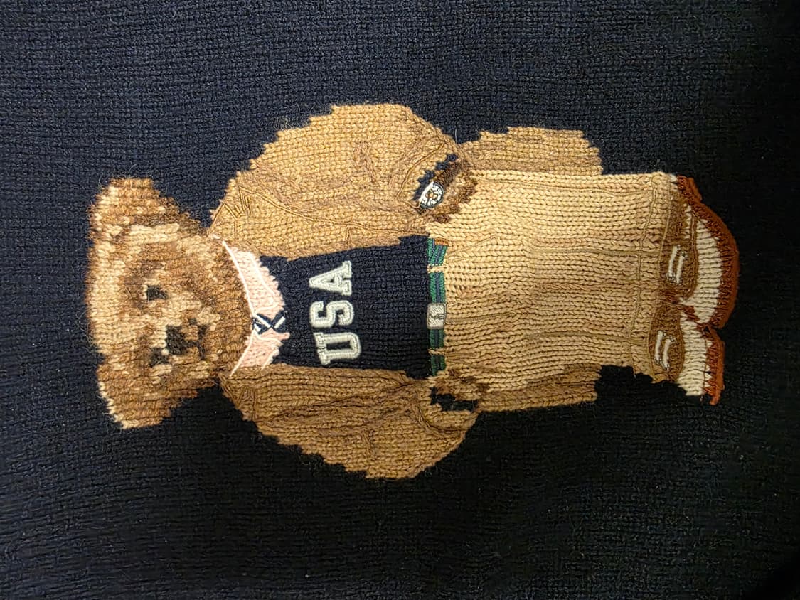 폴로 랄프로렌 베어 캐시미어 니트 XL 네이비 POLO 상품이미지7